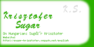 krisztofer sugar business card